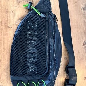Zumba Fitness Black Belt Bag with Green Accents